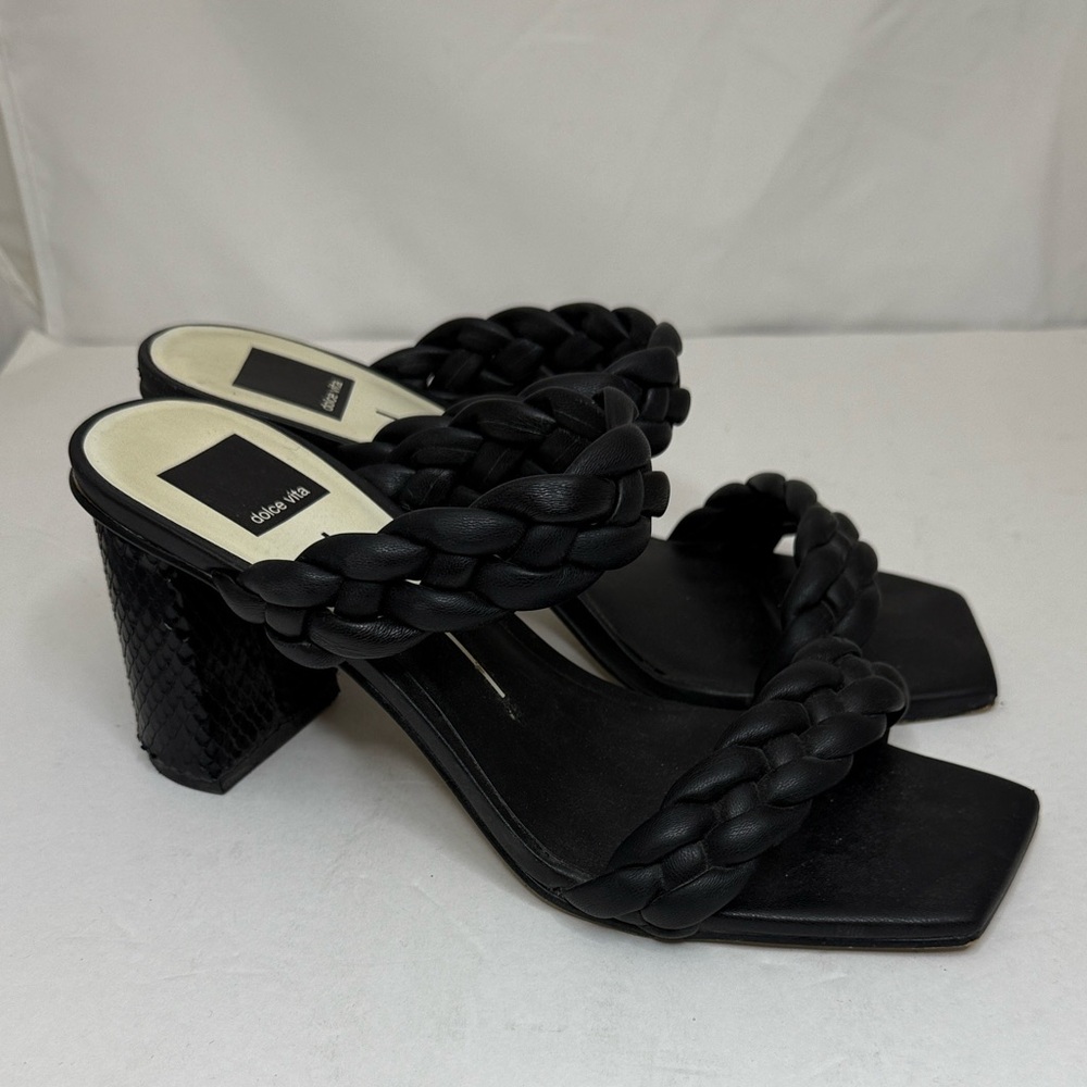 Dolce Vita Black Braided Block Heels